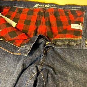 Eddie Bauer Flannel Lined Men’s Denim Jeans Straight Leg 40x32 New Without Tags
